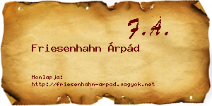 Friesenhahn Árpád névjegykártya