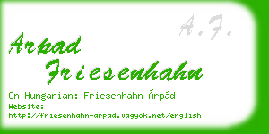 arpad friesenhahn business card